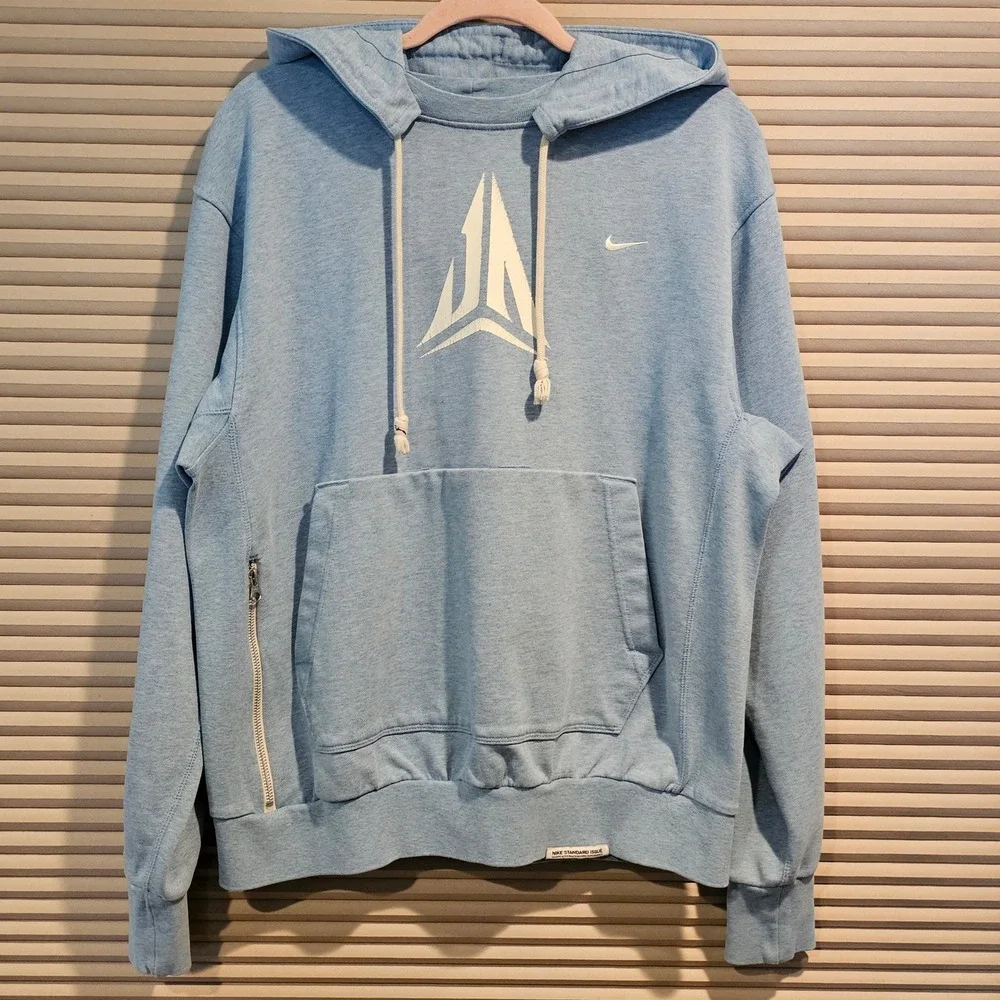 Nike Ja Morant Standard Issue Hoodie‎ Light Blue Mens M Zip Pocket
